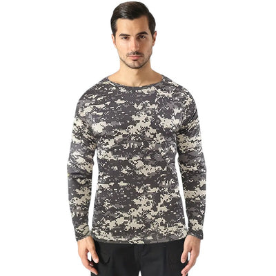 Military style men’s camo combat long sleeve t shirt