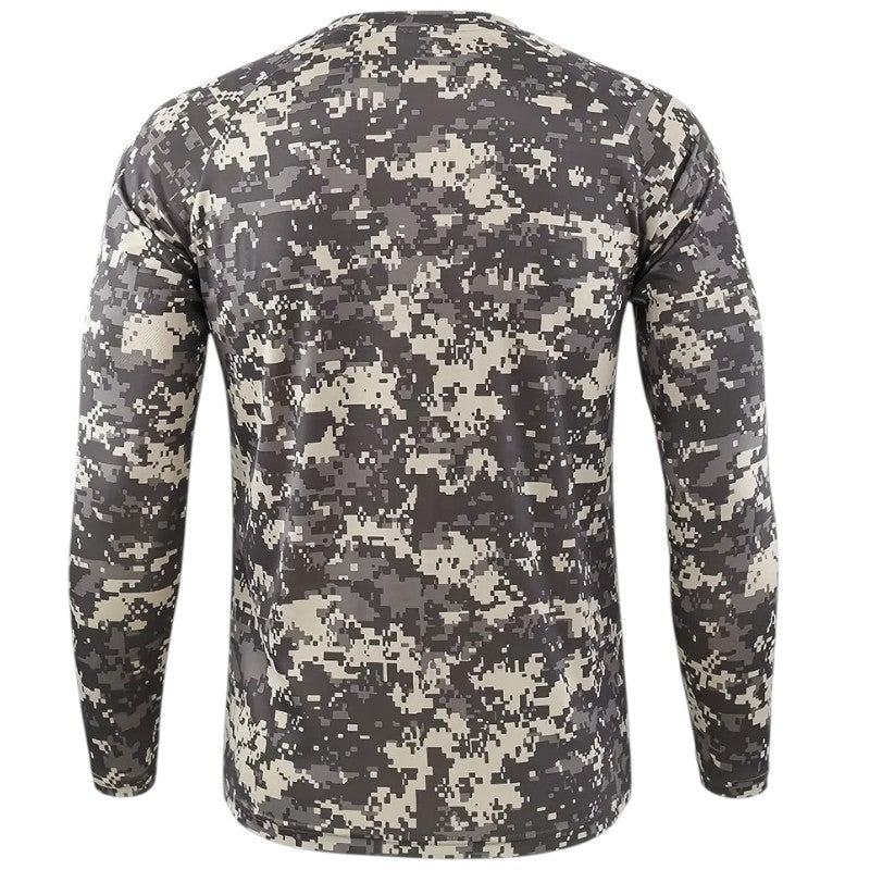 Military style men’s camo combat long sleeve t shirt