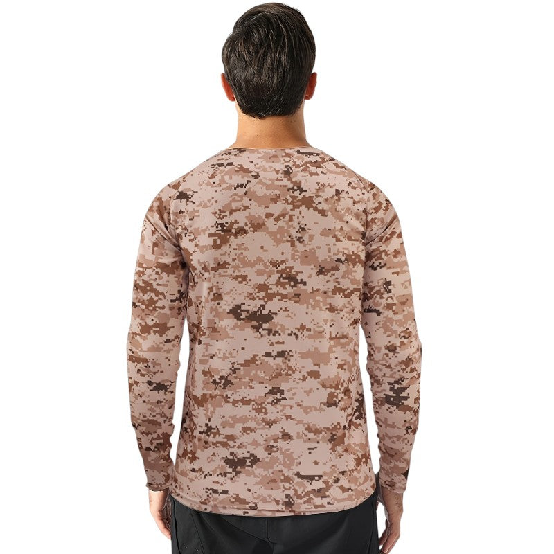 Military style men’s camo combat long sleeve t shirt