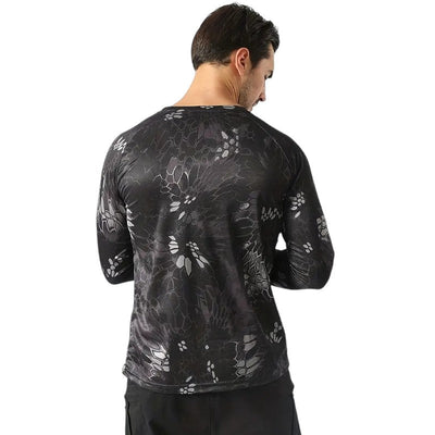 Military style men’s camo combat long sleeve t shirt