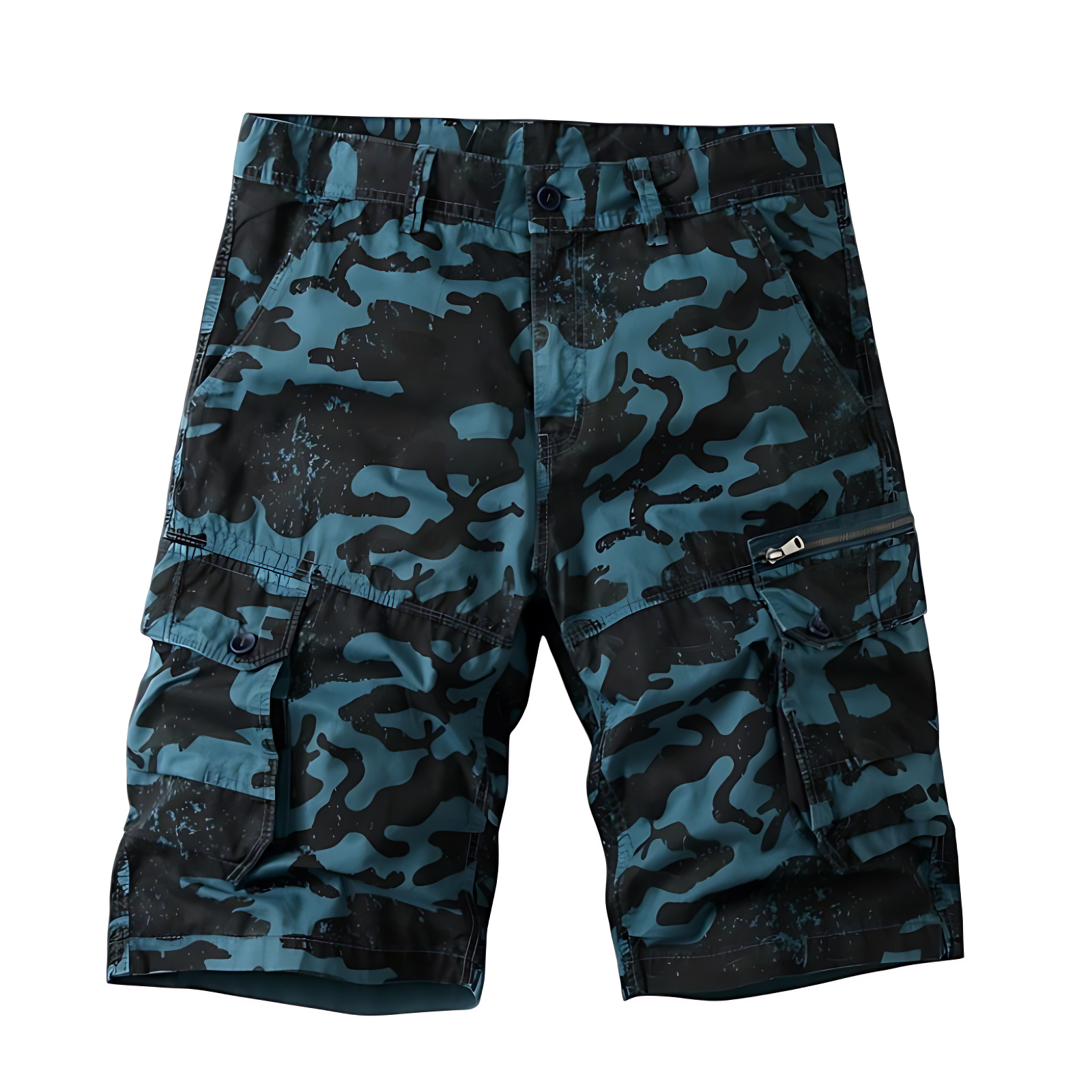 Quality Camo Cargo Shorts with Zipper Pockets