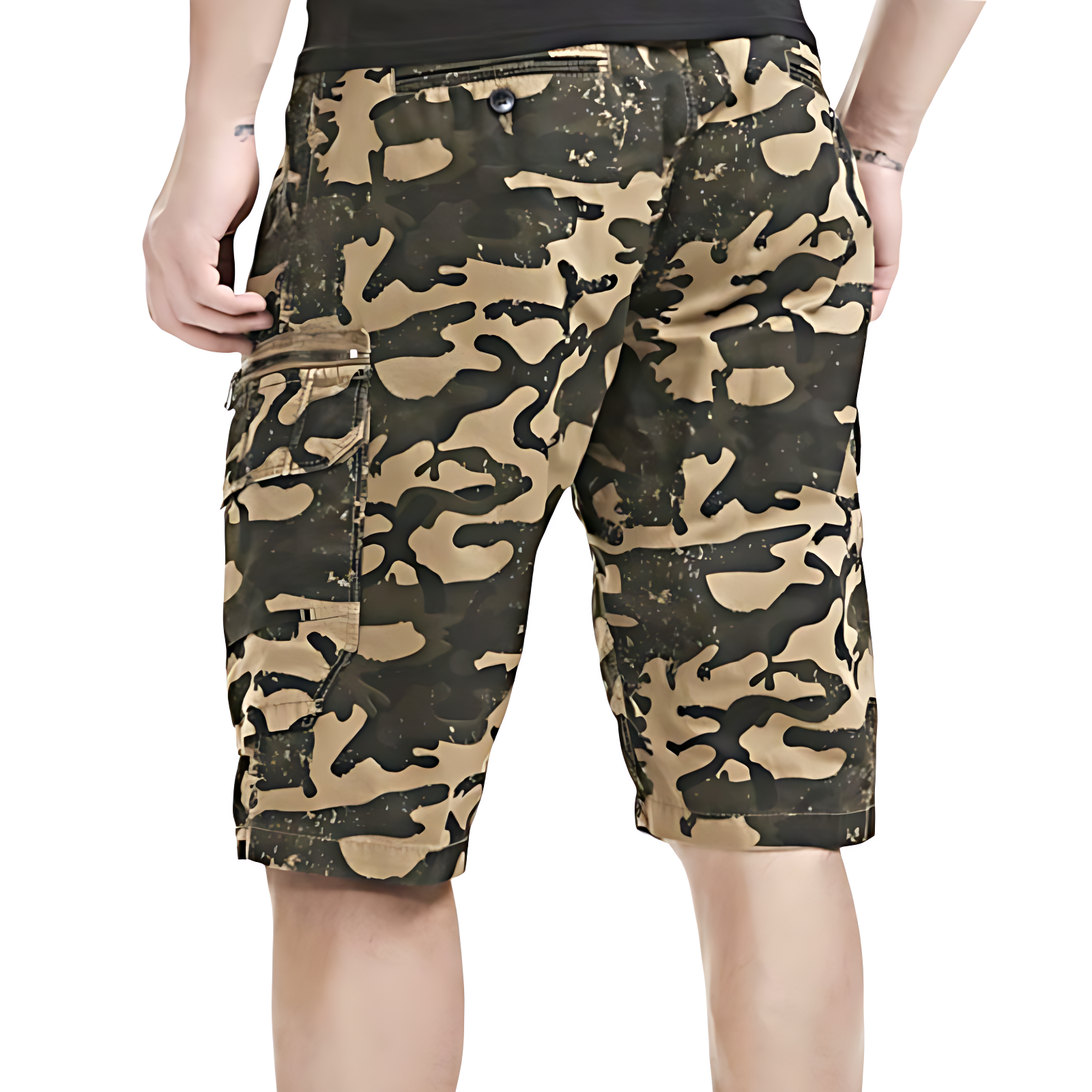 Quality Camo Cargo Shorts with Zipper Pockets