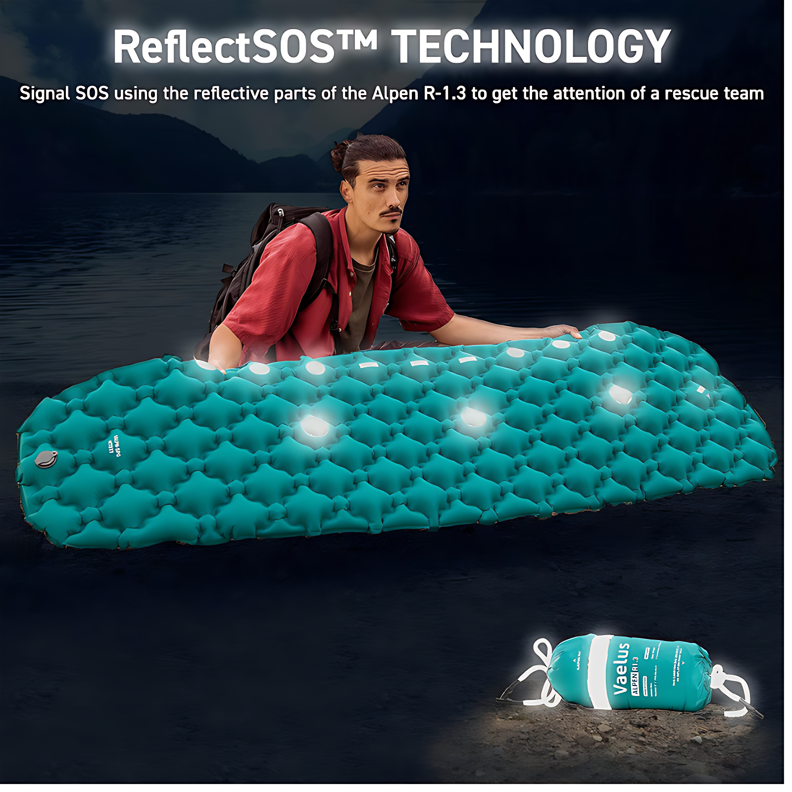 Reflective sleeping mat inflatable