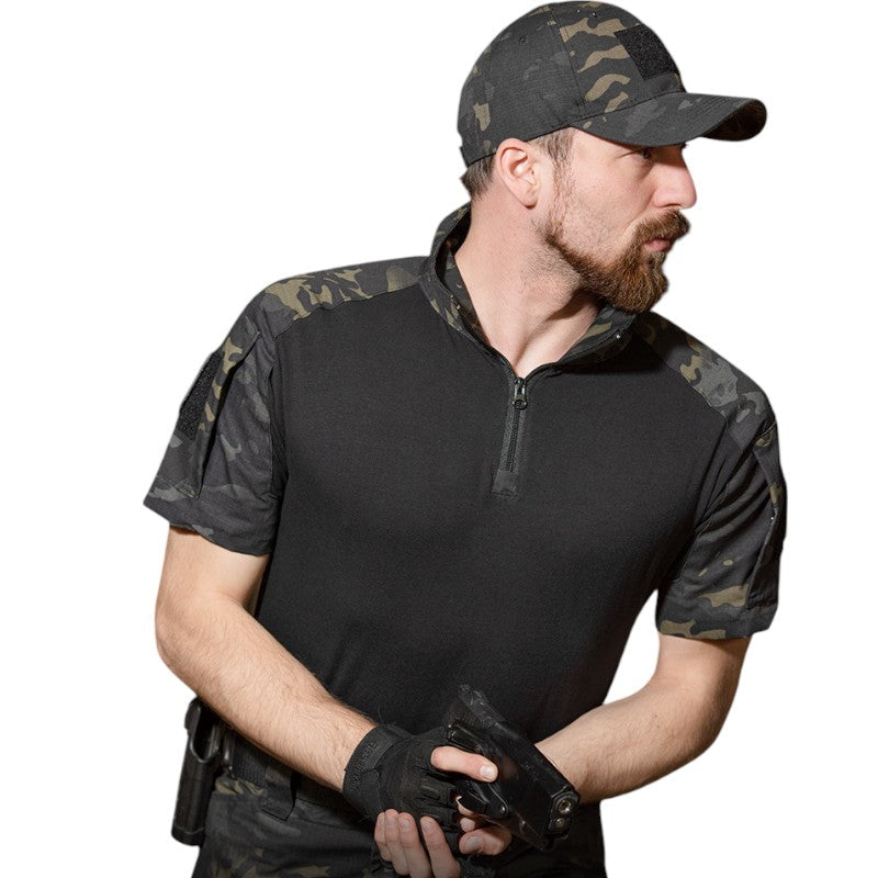 Shirt with velcro patch military