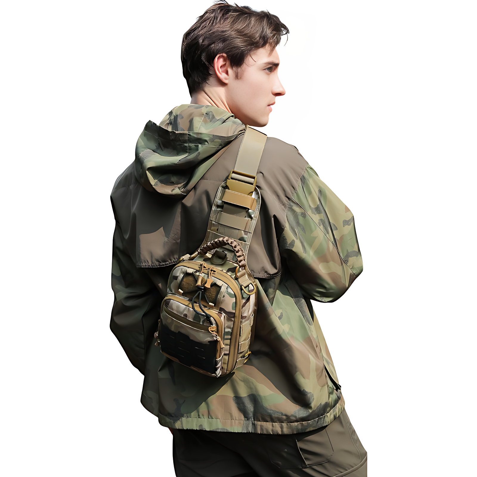 Sling bag with MOLLE system