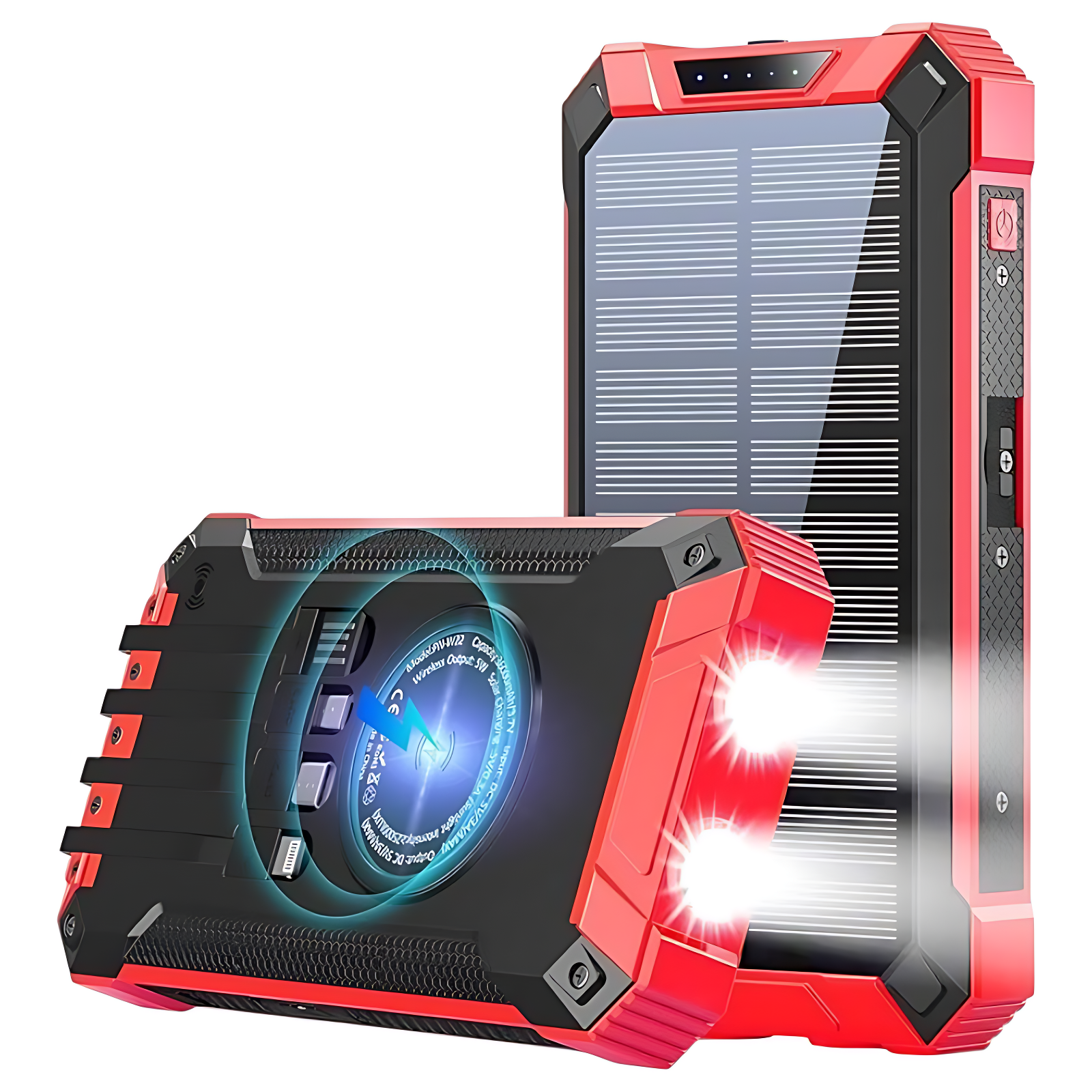 Solar Powered Power Bank with Cable