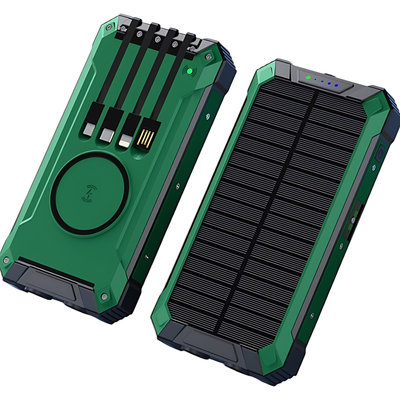 Solar Powered Power Bank with Cable