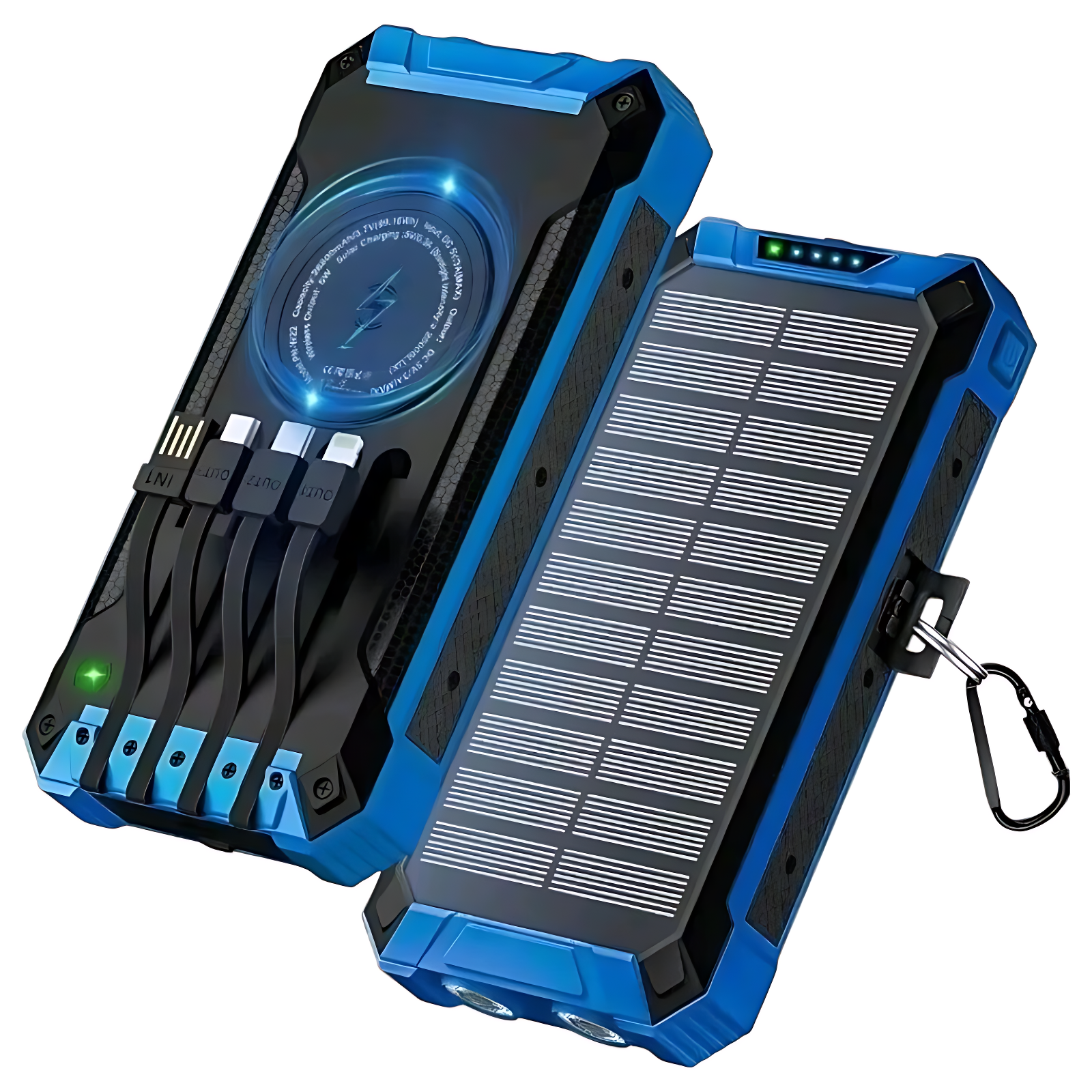 Solar Powered Power Bank with Cable