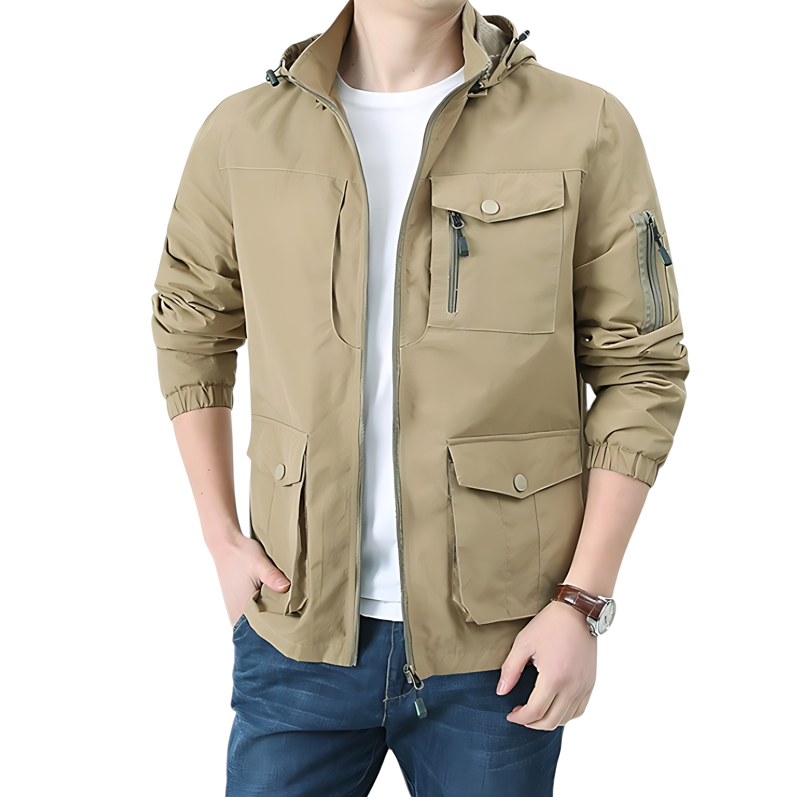 Waterproof zip down hoodie