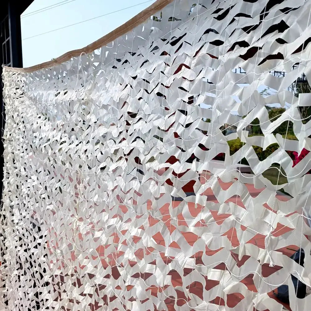 White camouflage netting