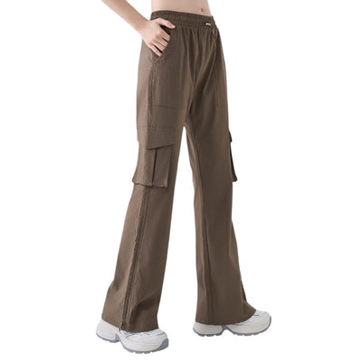 Womens flared cargo trousers
