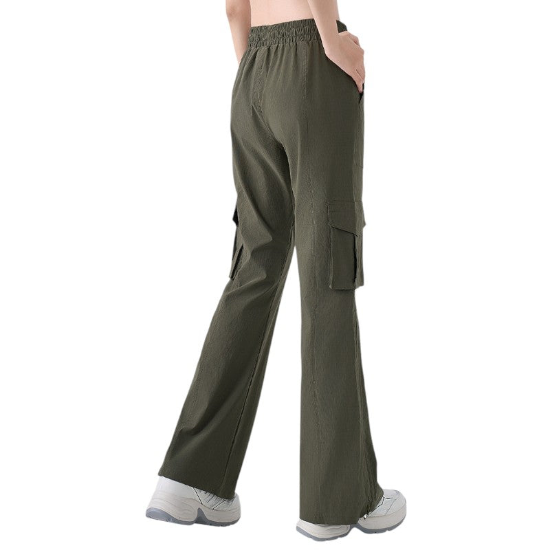 Womens flared cargo trousers