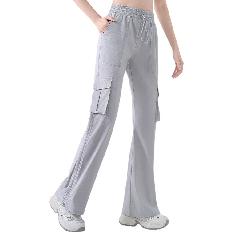 Womens flared cargo trousers