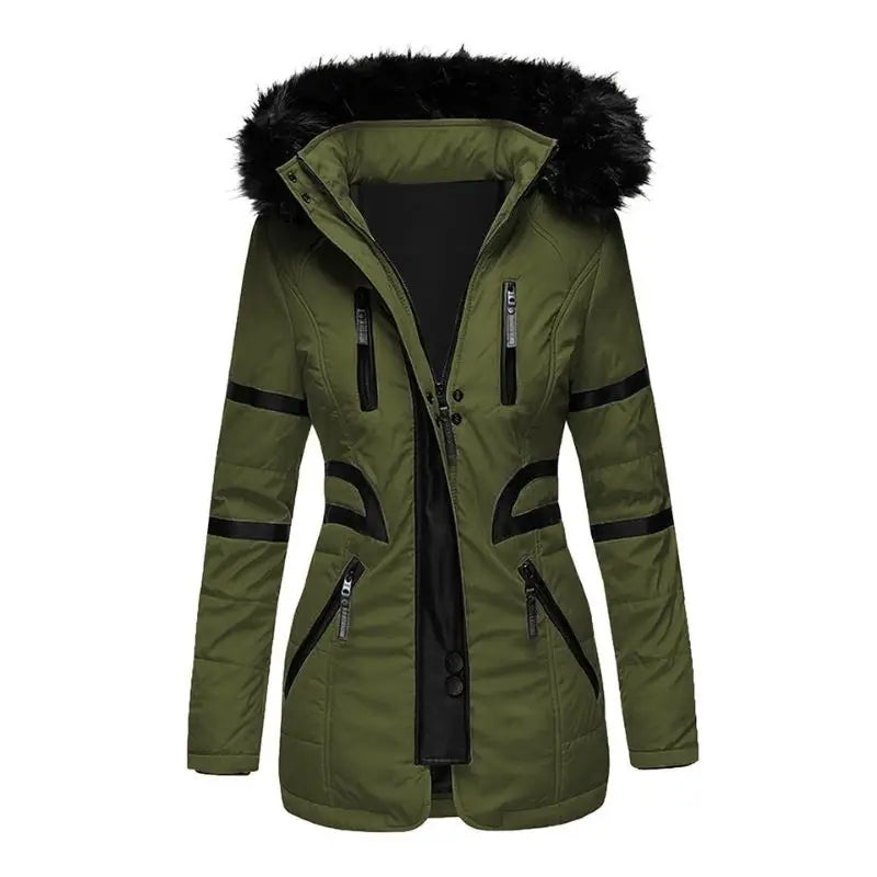 Womens Hooded Army Parka Coat