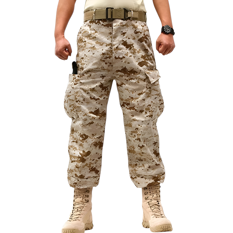 Beige camo cargo pants