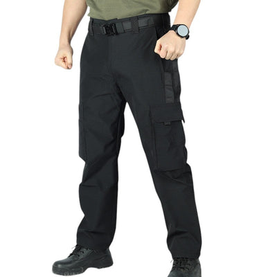 Black combat trousers multi pocket