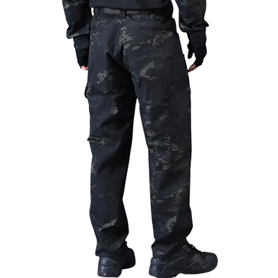 Black heavy duty combat trousers