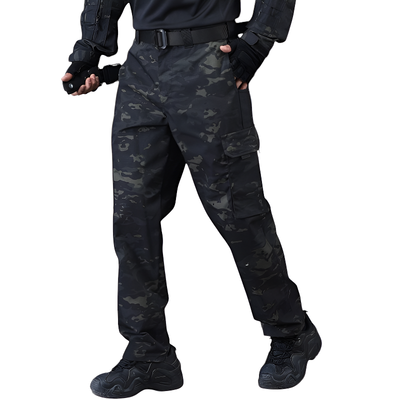 Black heavy duty combat trousers