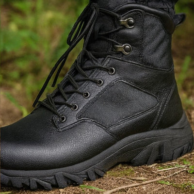Black tactical combat boots