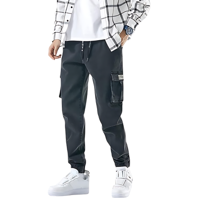 Denim combat trousers