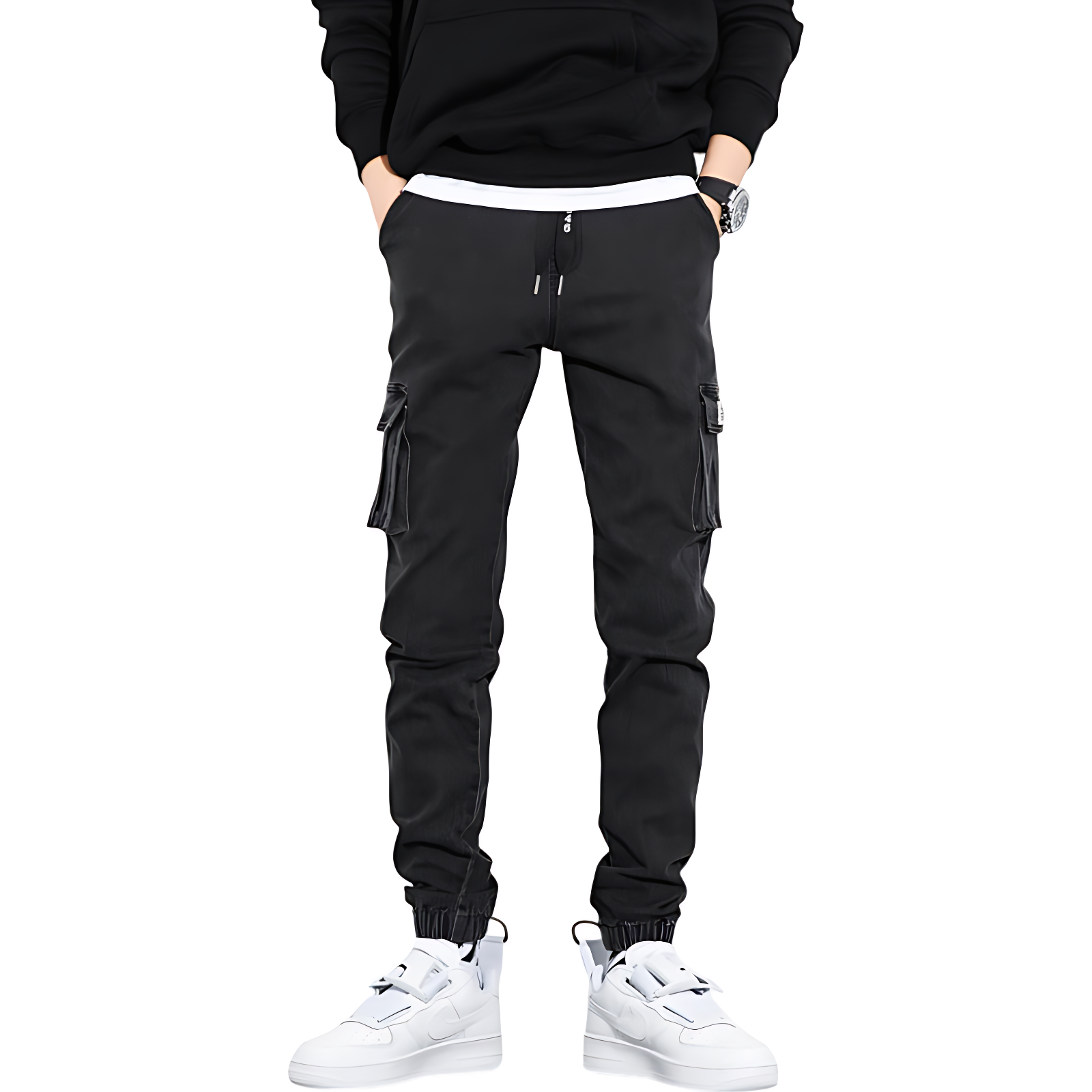 Denim combat trousers