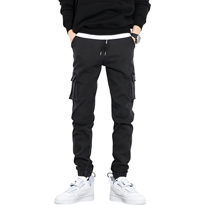 Denim combat trousers