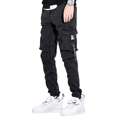 Denim combat trousers