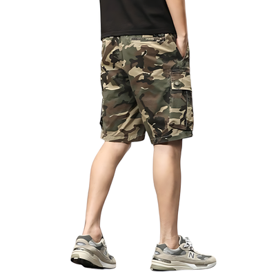 Drawstring Camo Cargo Shorts