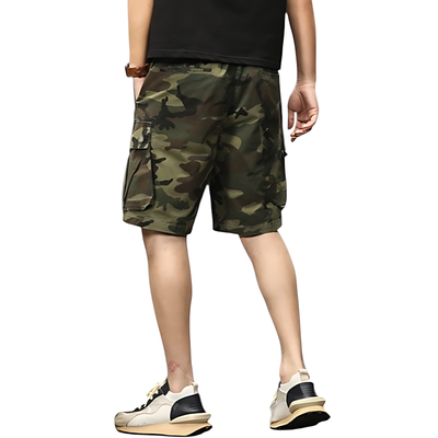 Drawstring Camo Cargo Shorts