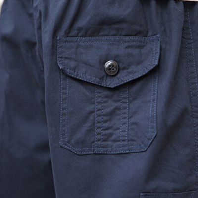 Drawstring tactical zipper cargo shorts