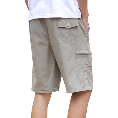 Drawstring tactical zipper cargo shorts