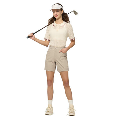 Ladies cropped cargo shorts