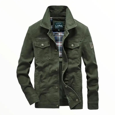 Men denim military jacket