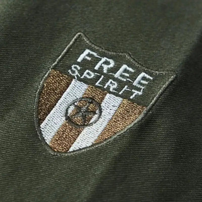 Men denim military jacket