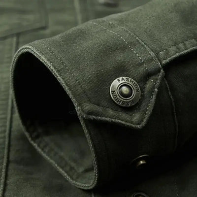 Men denim military jacket