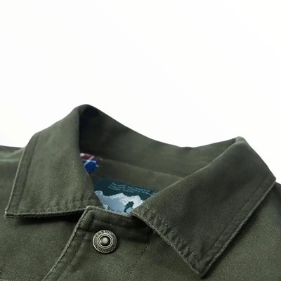 Men denim military jacket