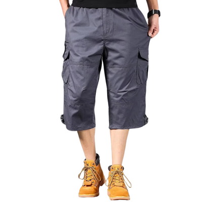 Mens Black Cargo Below The Knee Shorts