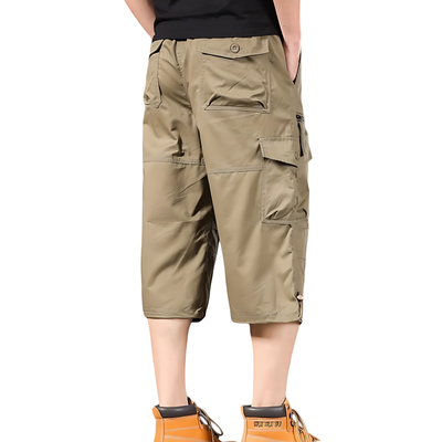 Mens Black Cargo Below The Knee Shorts