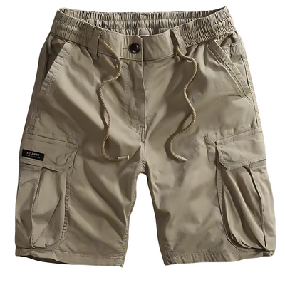 Mens cargo shorts with drawstring waist