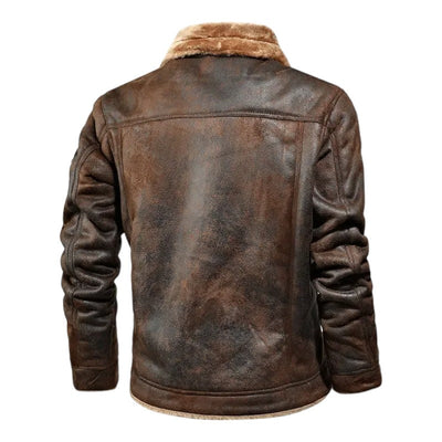 Men’s Faux Leather Military Jacket