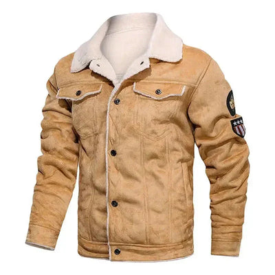 Men’s Faux Leather Military Jacket