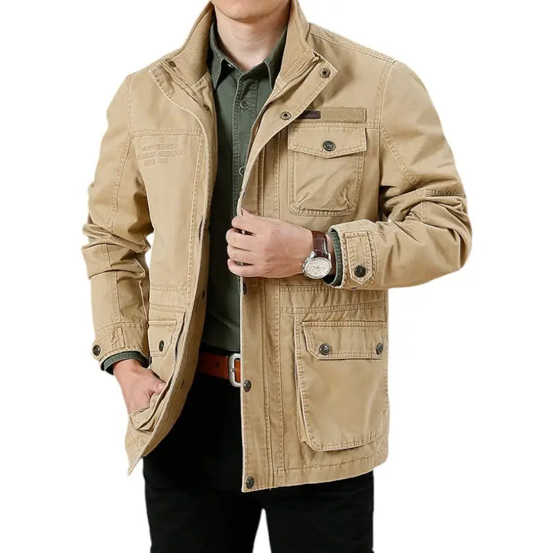 Mens khaki military jacket