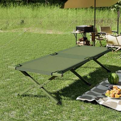Military folding camping bed