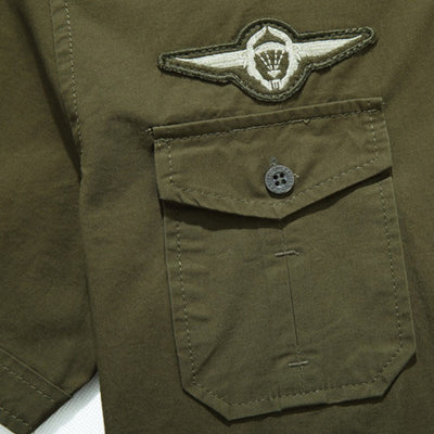 Military shirt with velcro patches