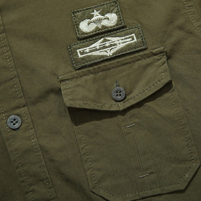 Military shirt with velcro patches