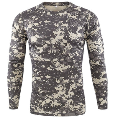 Military style men’s camo combat long sleeve t shirt