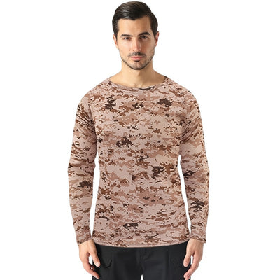Military style men’s camo combat long sleeve t shirt
