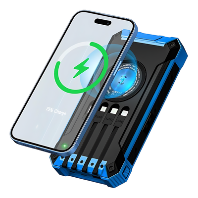 Solar Powered Power Bank with Cable