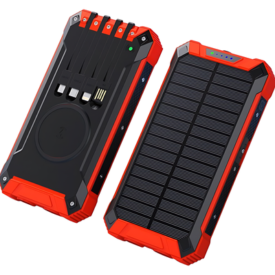 Solar Powered Power Bank with Cable