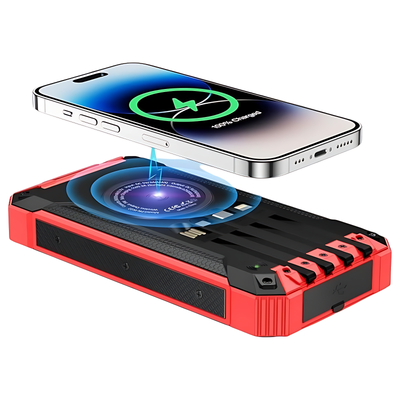 Solar Powered Power Bank with Cable